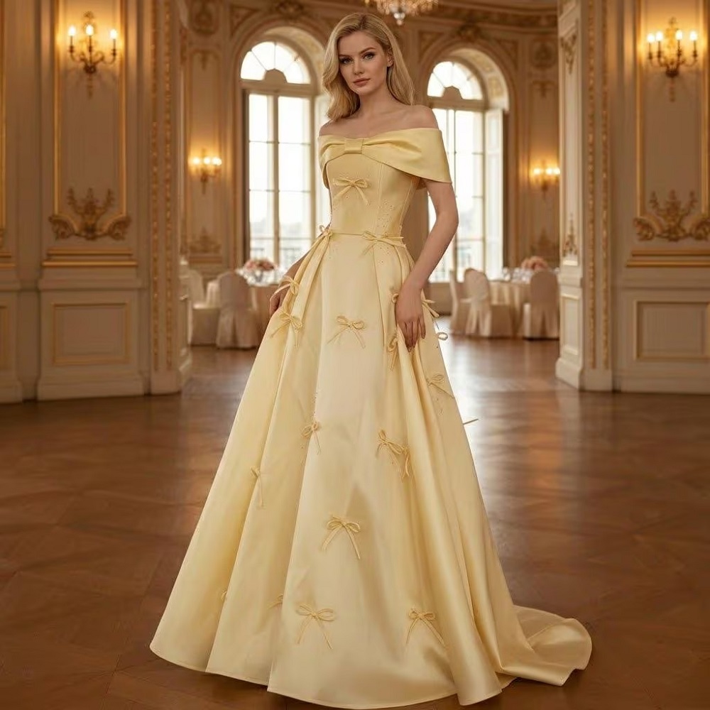 pastel yellow formal dress
