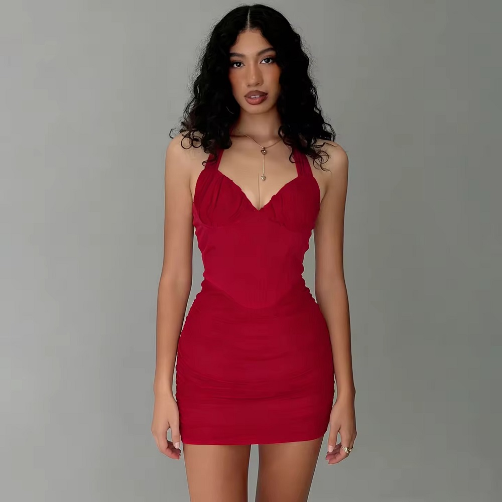 red mini formal dress