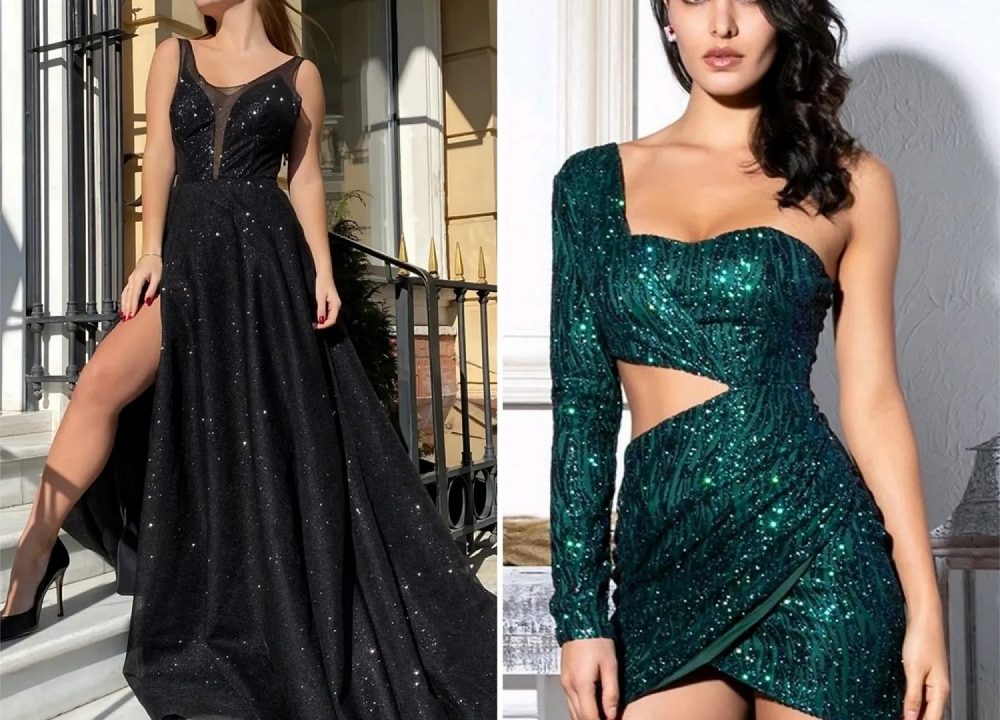 glitter formal dress