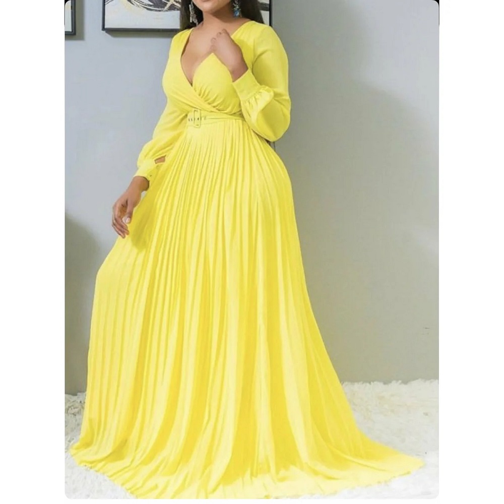 yellow formal maxi dress