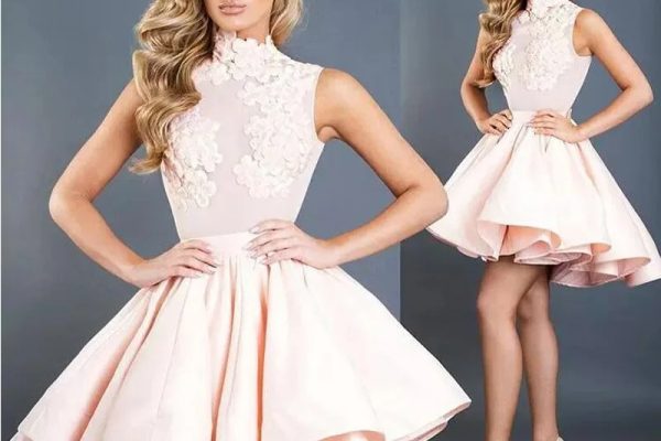 pink formal mini dress