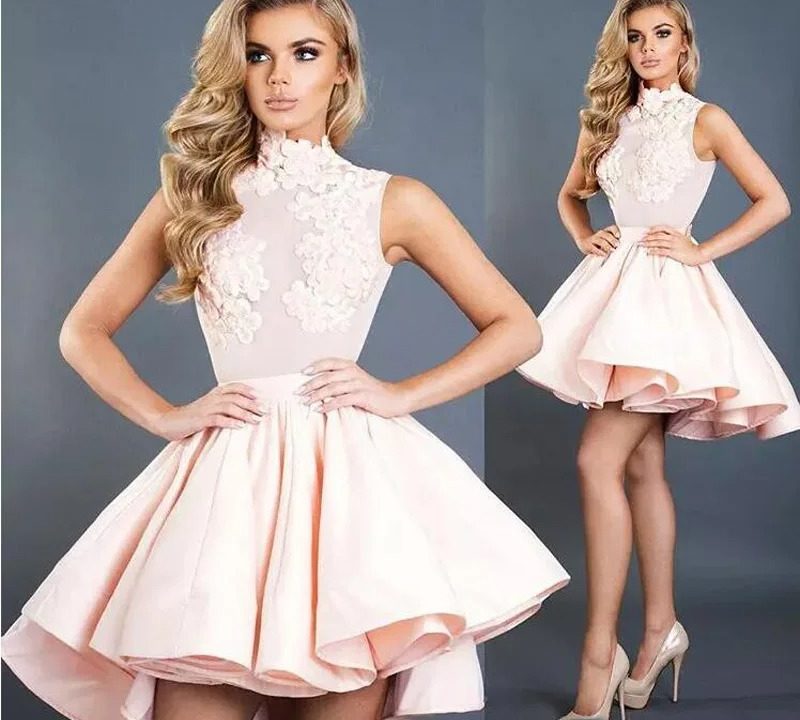 pink formal mini dress