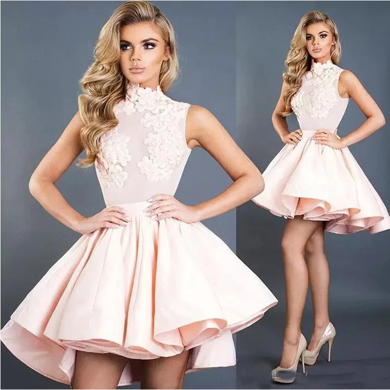pink formal mini dress