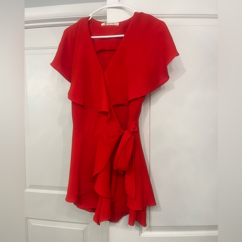 red mini formal dress