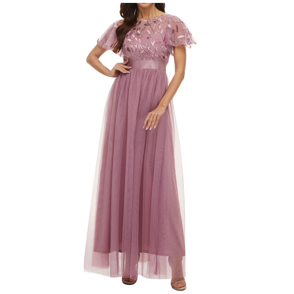 pink maxi formal dress