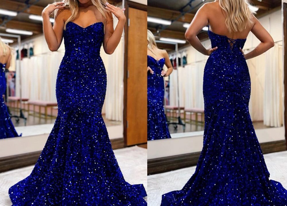 formal dark blue dress