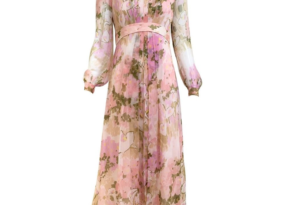 pink maxi formal dress