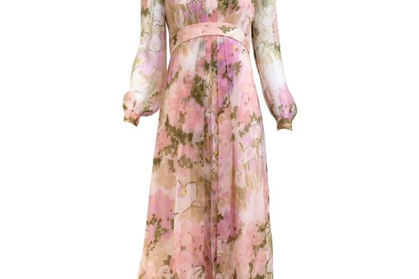 pink maxi formal dress